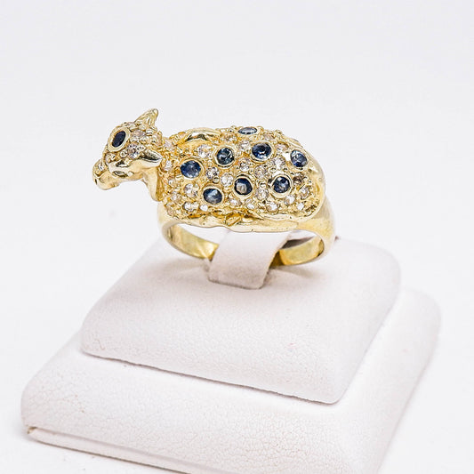 แหวนเงินแท้ 925 ฝังพลอย ไพลิน (Blue Sapphire) + แซฟไฟร์ (Sapphire) + ไวท์โทพาส (whitetopaz)