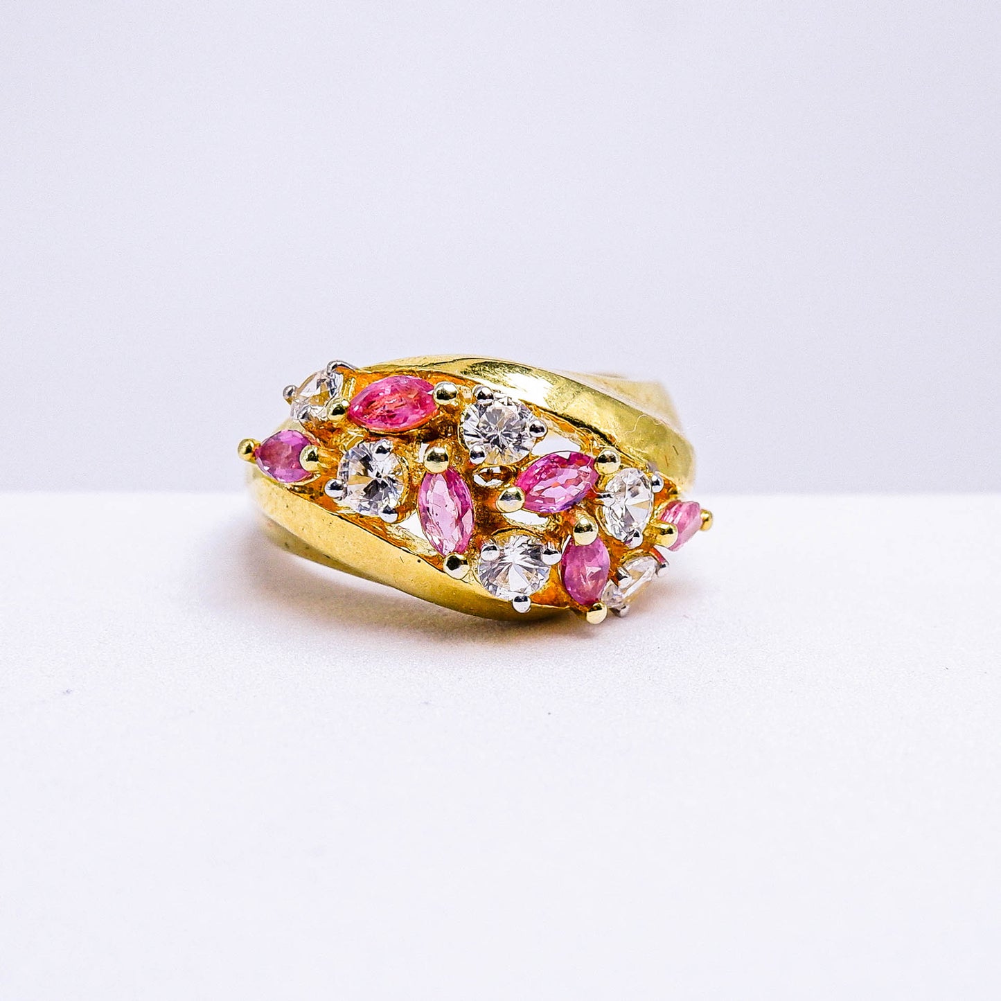 แหวนเงินแท้ 925 ฝังพลอย ทับทิมไทย (Siam Ruby) + เซอร์คอน (Zircon)