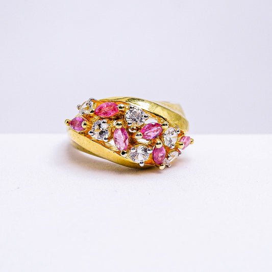 แหวนเงินแท้ 925 ฝังพลอย ทับทิมไทย (Siam Ruby) + เซอร์คอน (Zircon)