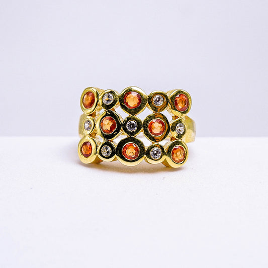 แหวนเงินแท้ 925 ฝังพลอย แซฟไฟร์ (Sapphire) + เซอร์คอน (Zircon)