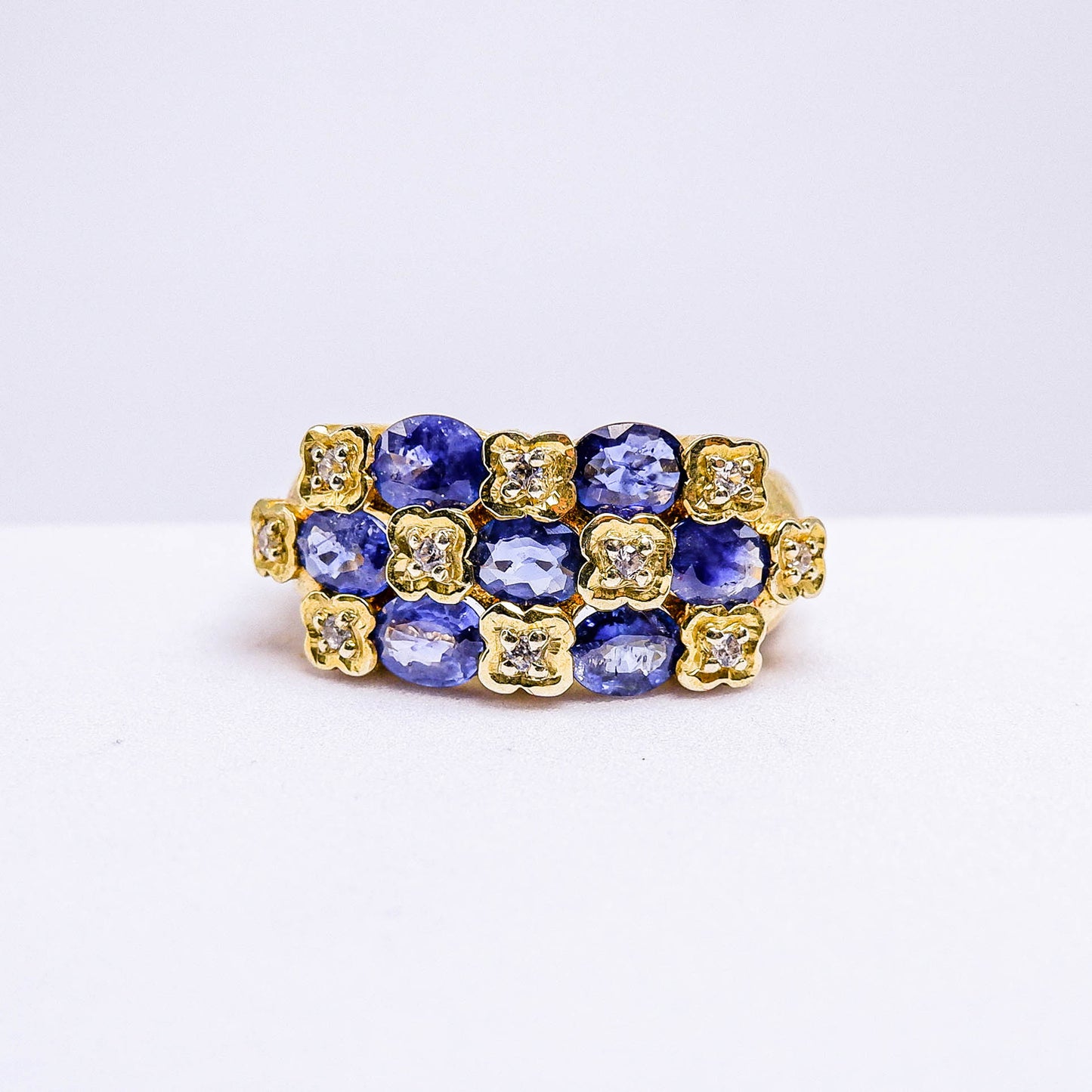 แหวนเงินแท้ 925 ฝังพลอย ไพลินซีลอน (Ceylon Sapphire) + เซอร์คอน (Zircon)