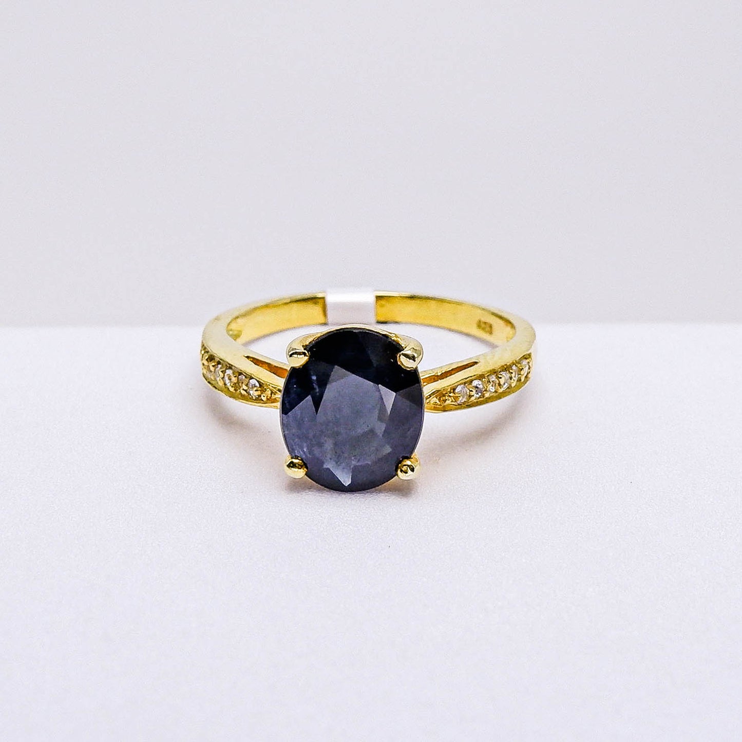 แหวนเงินแท้ 925 ฝังพลอย ไพลิน (Blue Sapphire) + เซอร์คอน (Zircon)