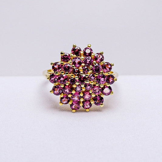 แหวนเงินแท้ 925 ฝังพลอย โรโดไลท์ (Rhodolite)