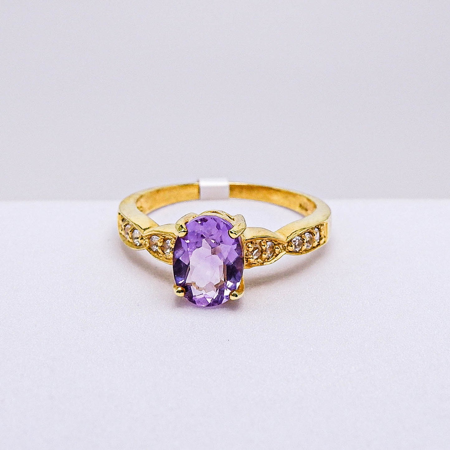แหวนเงินแท้ 925 ฝังพลอย อเมทิสต์ (Amethyst) + เซอร์คอน (Zircon)