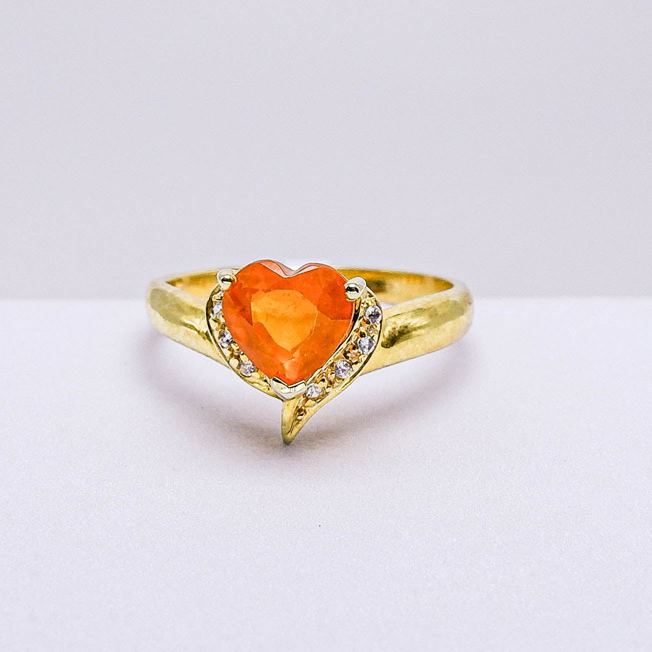แหวนเงินแท้ 925 ฝังพลอย สเปสซาไทท์  (Spessartite Garnet) + เซอร์คอน (Zircon)