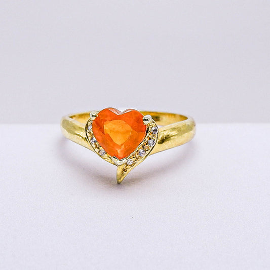แหวนเงินแท้ 925 ฝังพลอย สเปสซาไทท์  (Spessartite Garnet) + เซอร์คอน (Zircon)