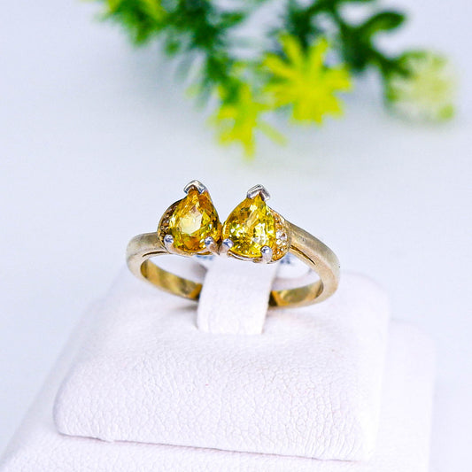 แหวนเงินแท้ 925 ฝังพลอย แซฟไฟร์แทนซาเนีย (Songea Sapphire) + โทพาส (Topaz)