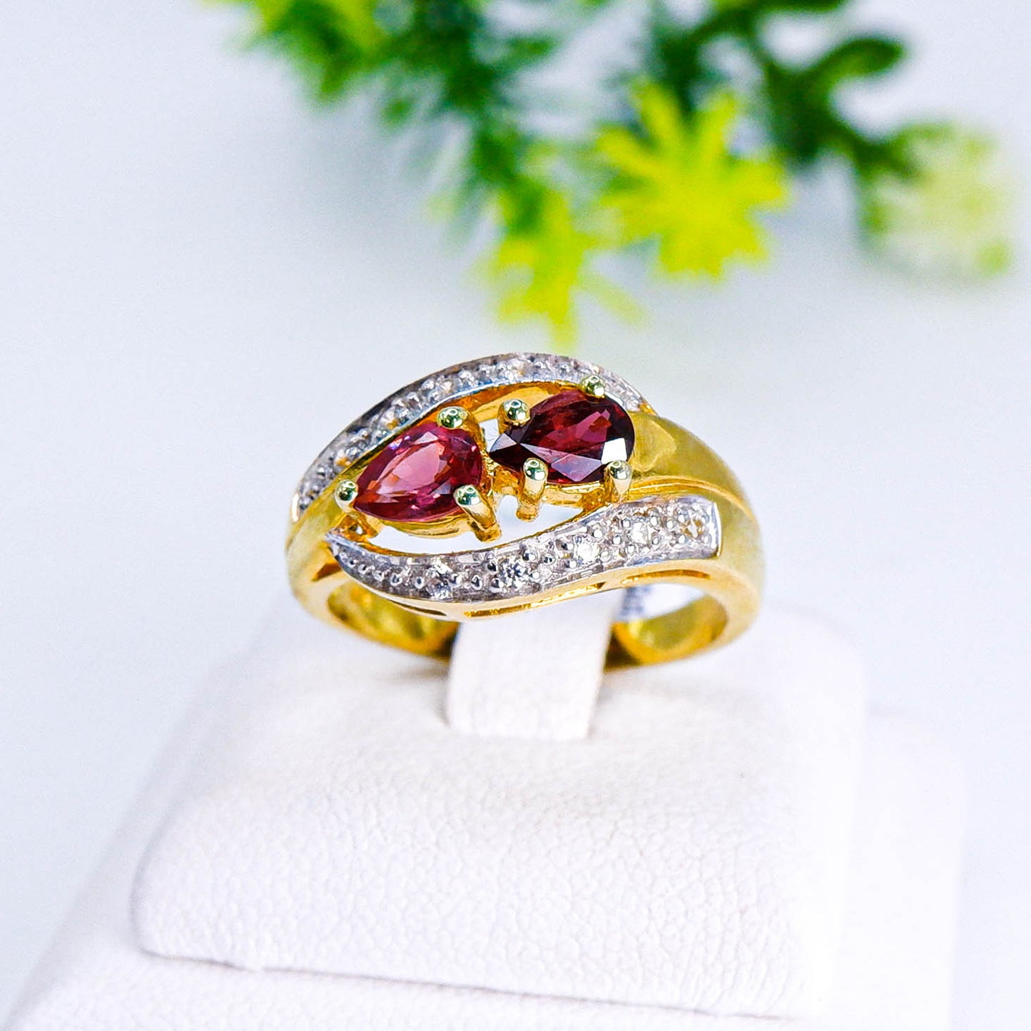 แหวนเงินแท้ 925 ฝังพลอย สปิเนล (Spinel) + เซอร์คอน (Zircon)