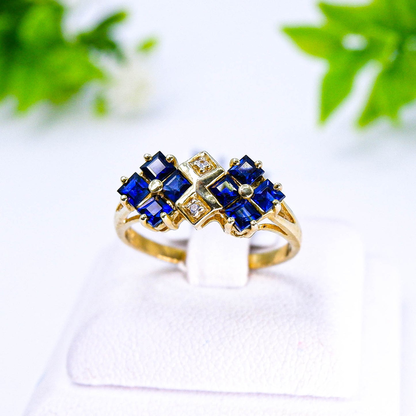 แหวนเงินแท้ 925 ฝังพลอย ไพลิน (Blue Sapphire) + เซอร์คอน (Zircon)