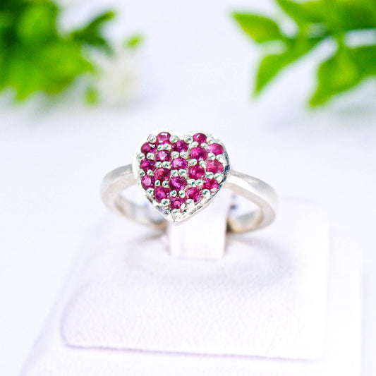 แหวนเงินแท้ 925 ฝังพลอย ทับทิมไทย (Siam Ruby)