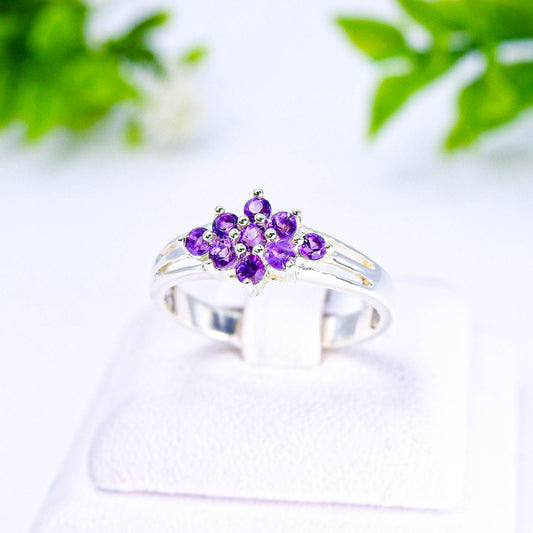 แหวนเงินแท้ 925 ฝังพลอย อเมทิสต์ (Amethyst)