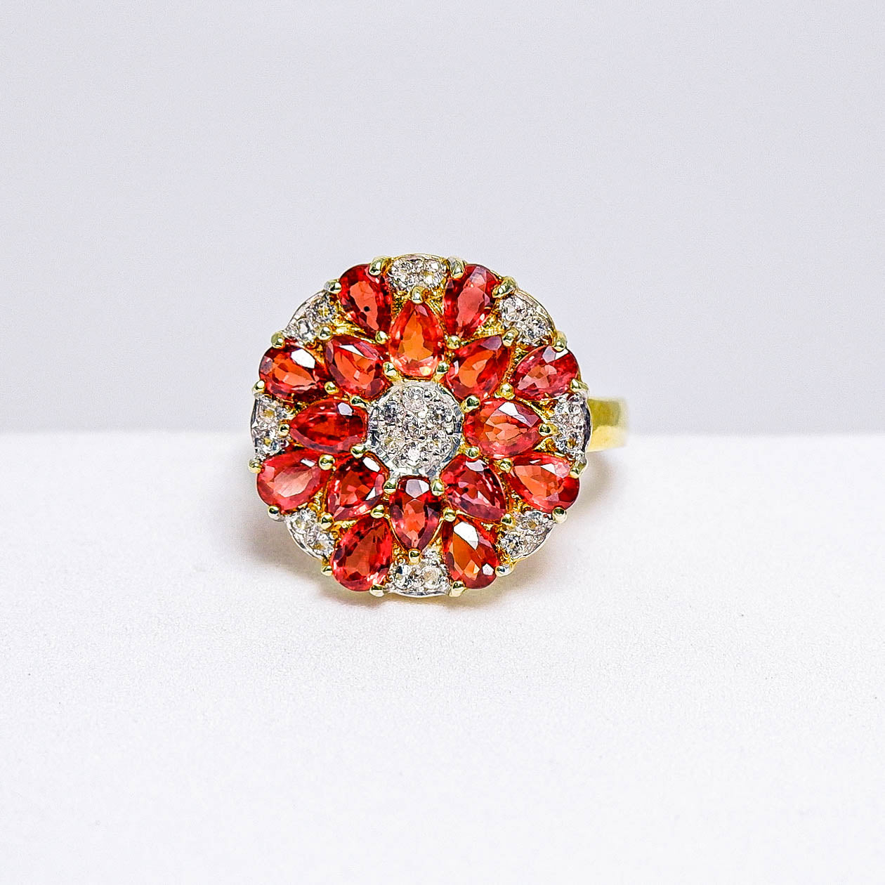 แหวนเงินแท้ 925 ฝังพลอย สปิเนล (Spinel) + เซอร์คอน (Zircon)