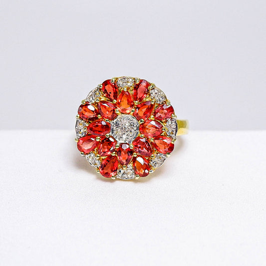 แหวนเงินแท้ 925 ฝังพลอย สปิเนล (Spinel) + เซอร์คอน (Zircon)