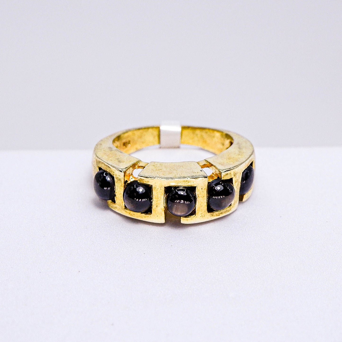 แหวนเงินแท้ 925 ฝังพลอย สตาร์บางกะจะ (Black Star Sapphire)