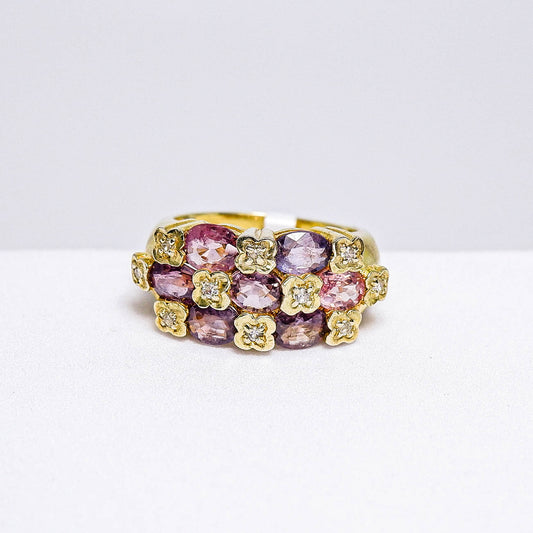แหวนเงินแท้ 925 ฝังพลอย แซฟไฟร์ไทย (Sapphire) + เซอร์คอน (Zircon)