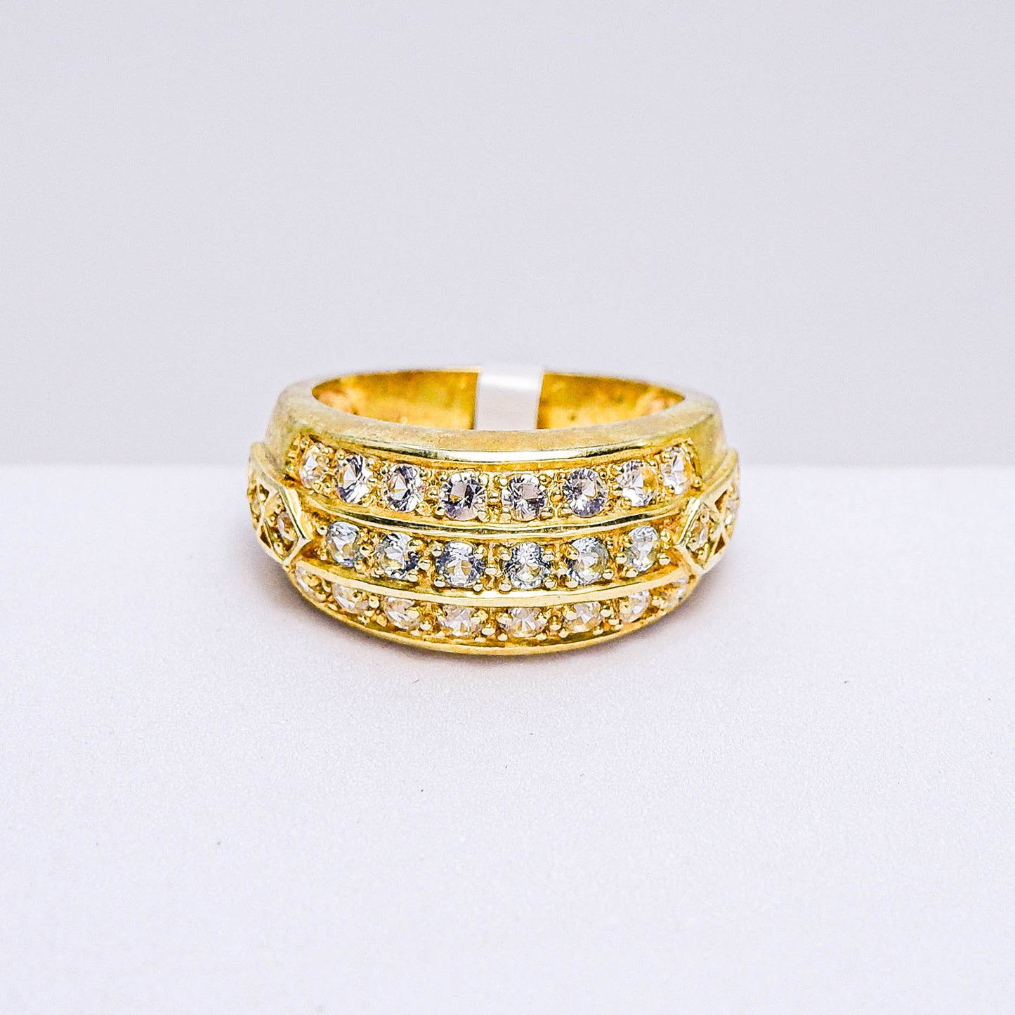 แหวนเงินแท้ 925 ฝังพลอย บลูโทพาส (Blue Topaz) + เซอร์คอน (Zircon)