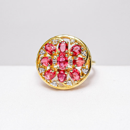 แหวนเงินแท้ 925 ฝังพลอย สปิเนล (Spinel) + เซอร์คอน (Zircon)