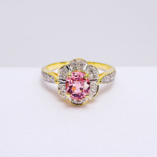 แหวนเงินแท้ 925 ฝังพลอย ทัวร์มาลีน (Tourmaline) + เซอร์คอน (Zircon)