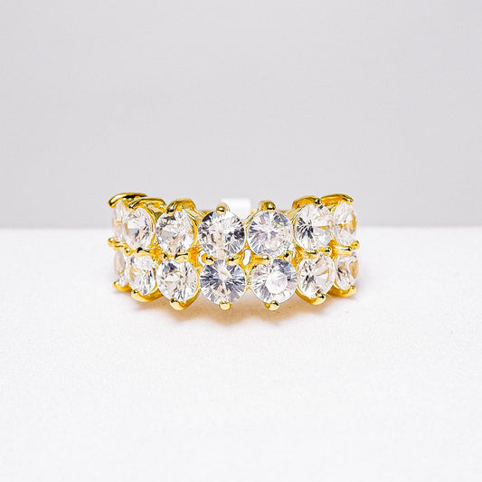 แหวนเงินแท้ 925 ฝังพลอย เพทายขาว (White Zircon)