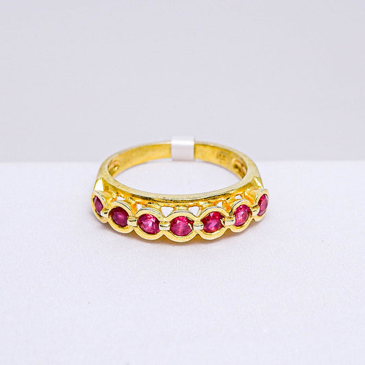 แหวนเงินแท้ 925 ฝังพลอย ทับทิมไทย (Siam Ruby)