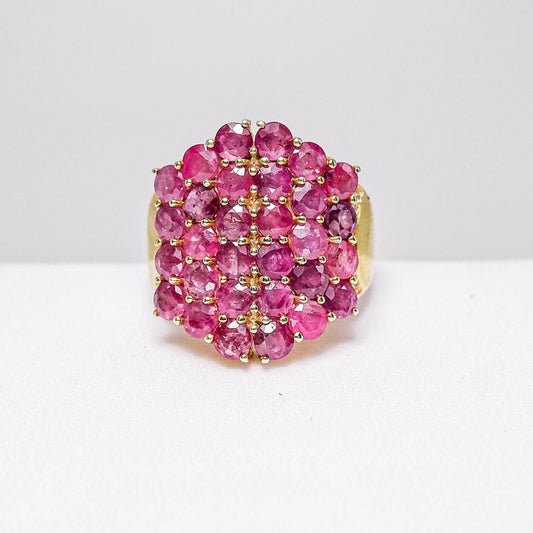 แหวนเงินแท้ 925 ฝังพลอย ทับทิมไทย (Siam rubies) + เซอร์คอน (Zircon)