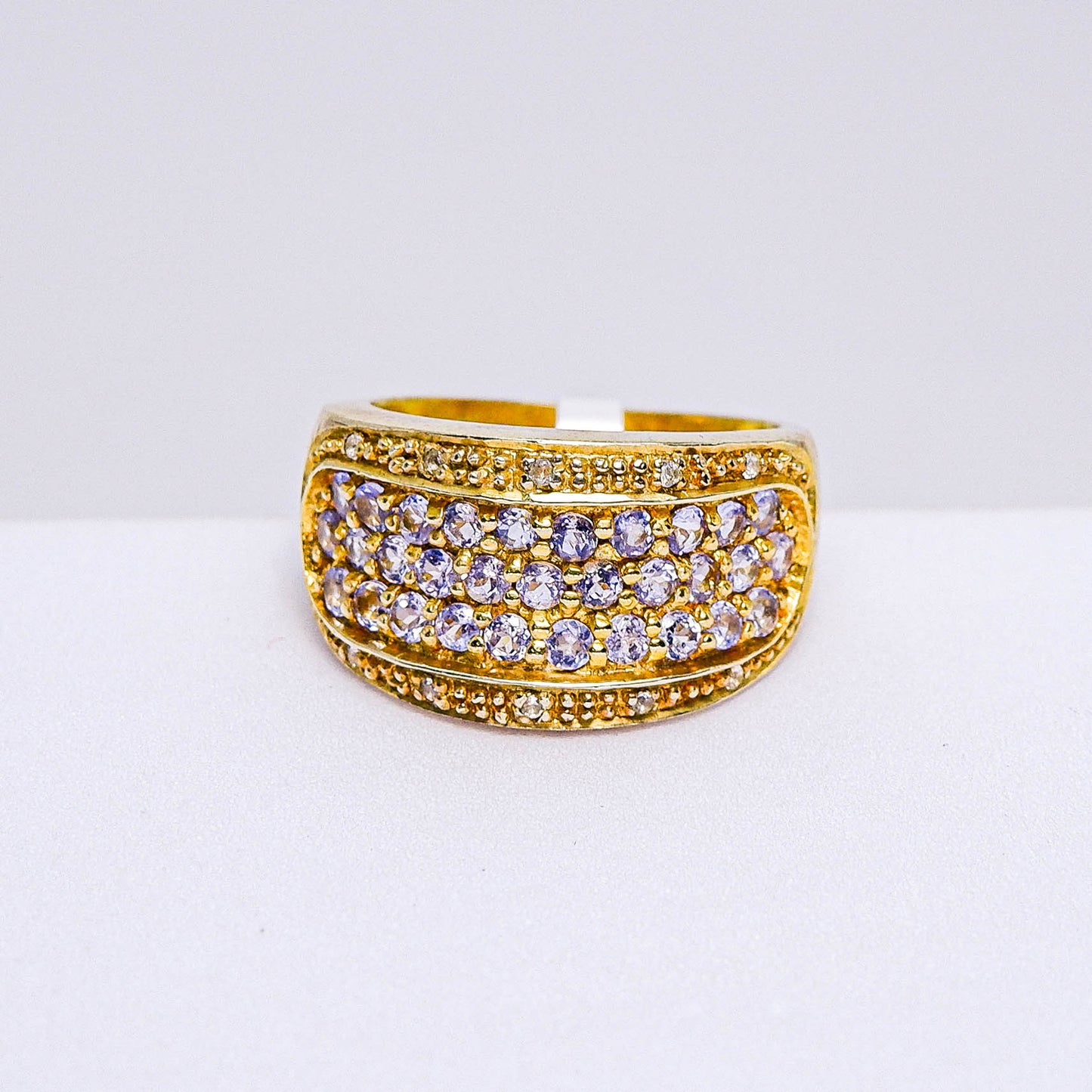 แหวนเงินแท้ 925 ฝังพลอย แทนซาไนท์ (Tanzanite) + ไวท์โทพาส (whitetopaz)