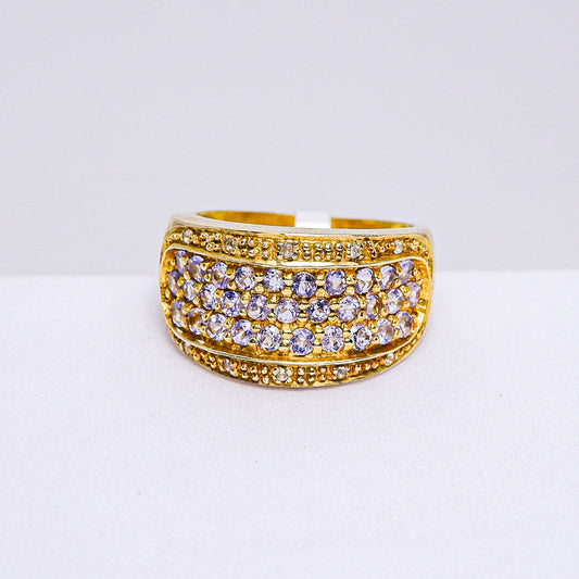แหวนเงินแท้ 925 ฝังพลอย แทนซาไนท์ (Tanzanite) + ไวท์โทพาส (whitetopaz)