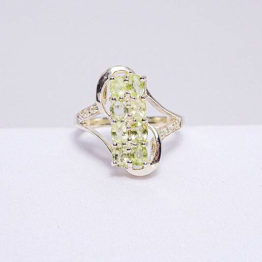 แหวนเงินแท้ 925 ฝังพลอย แฟนซีทัวร์มาลีน (Fancy Tourmaline) + เซอร์คอน (Zircon)