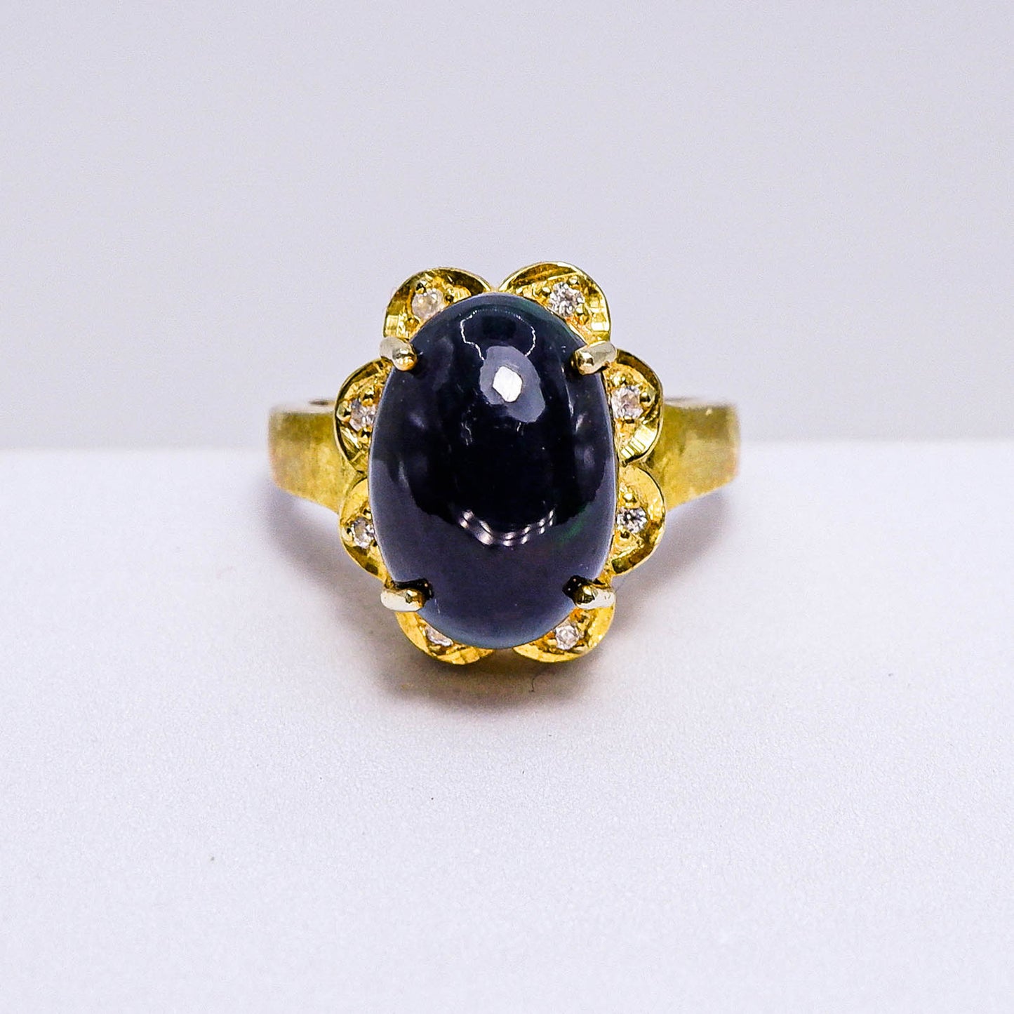 แหวนเงินแท้ 925 ฝังพลอย โอปอล (Opal) + เซอร์คอน (Zircon)