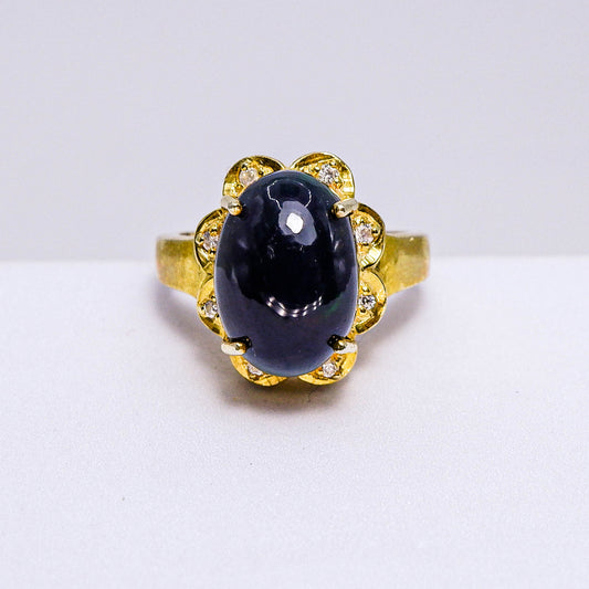 แหวนเงินแท้ 925 ฝังพลอย โอปอล (Opal) + เซอร์คอน (Zircon)
