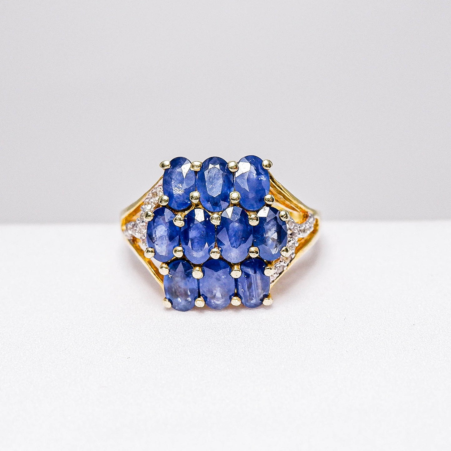 แหวนเงินแท้ 925 ฝังพลอย ไพลิน (Blue Sapphire) + เซอร์คอน (Zircon)