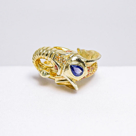 แหวนเงินแท้ 925 ฝังพลอย ไพลิน (Blue Sapphire) + แฟนซีแซฟไฟร์ (Fancy Sapphire)