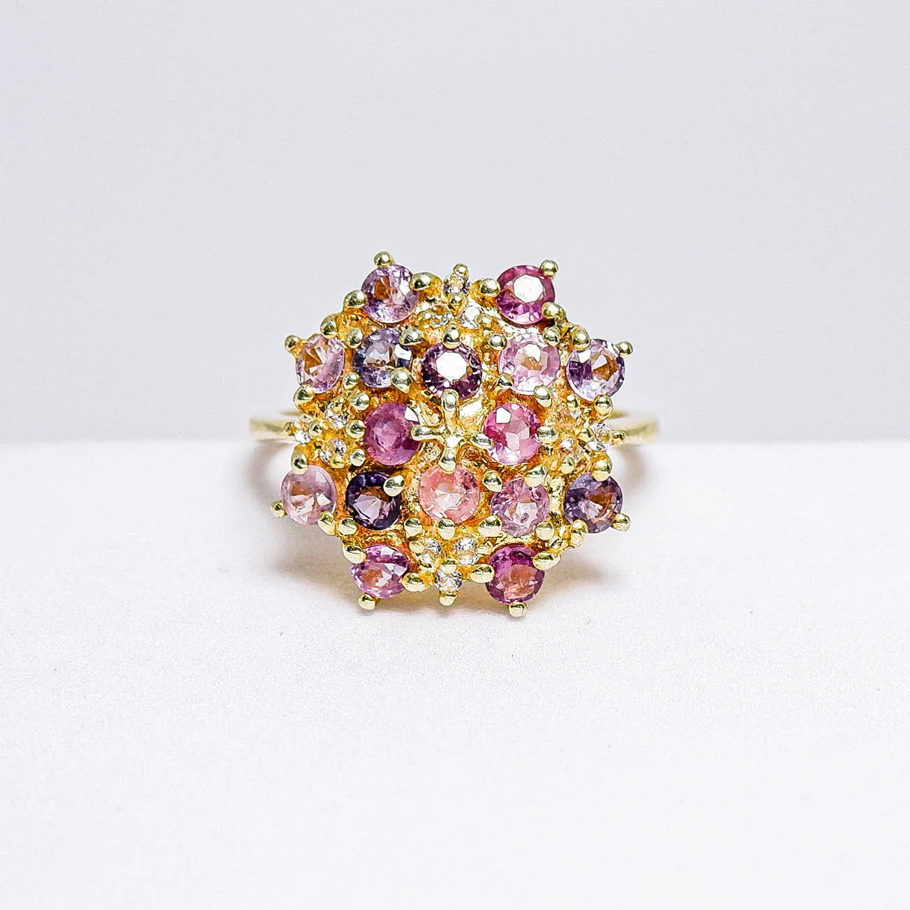 แหวนเงินแท้ 925 ฝังพลอย แซฟไฟร์ (Sapphire) + ไวท์โทพาส (whitetopaz)
