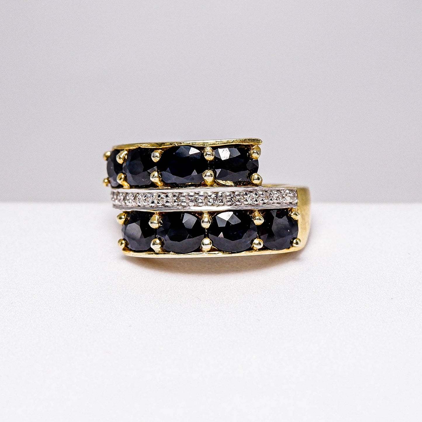 แหวนเงินแท้ 925 ฝังพลอย ไพลิน (Blue Sapphire) + เซอร์คอน (Zircon)