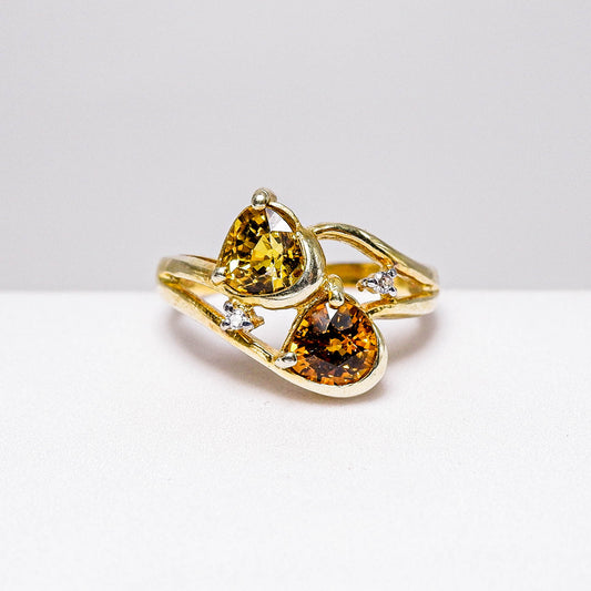 แหวนเงินแท้ 925 ฝังพลอย มาลีการเน็ต (Mali Garnet) + เซอร์คอน (Zircon)