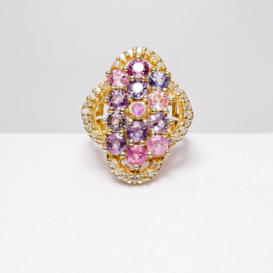 แหวนเงินแท้ 925 ฝังพลอย แซฟไฟร์ไทย (Thai Sapphire) + เซอร์คอน (Zircon)