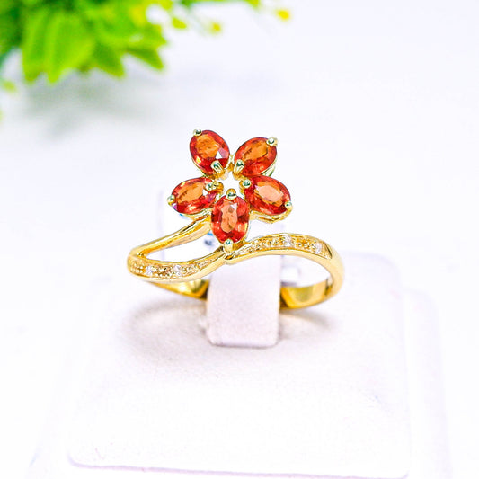 แหวนเงินแท้ 925 ฝังพลอย แซฟไฟร์ (Sapphire) + เซอร์คอน (Zircon)