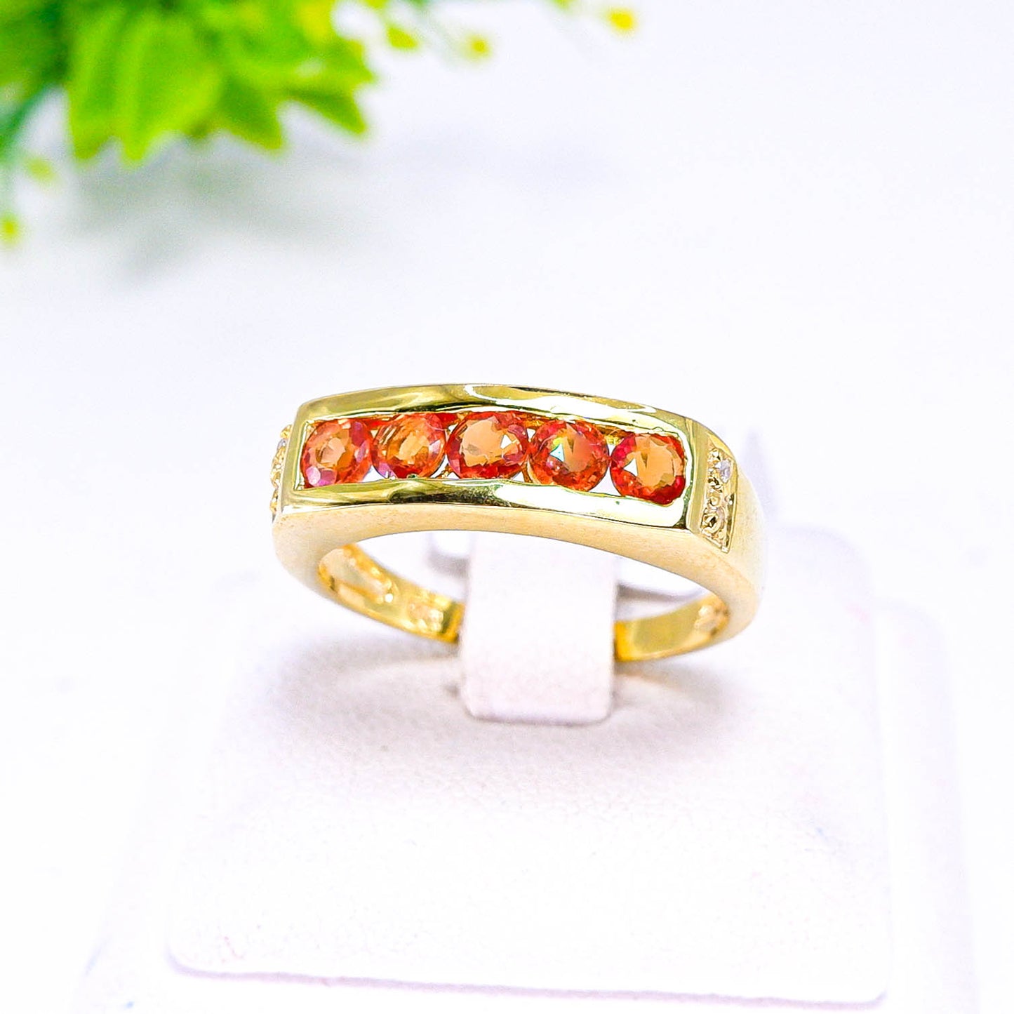 แหวนเงินแท้ 925 ฝังพลอย แซฟไฟร์ (Sapphire) + เซอร์คอน (Zircon)