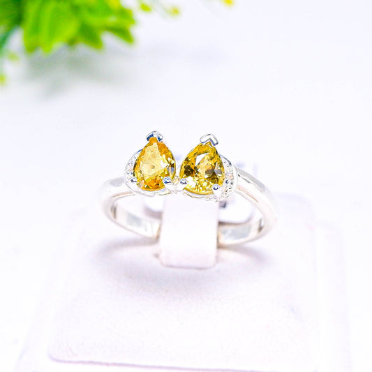 แหวนเงินแท้ 925 ฝังพลอย แซฟไฟร์แทนซาเนีย (Songea Sapphire) + ไวท์โทพาส (whitetopaz)