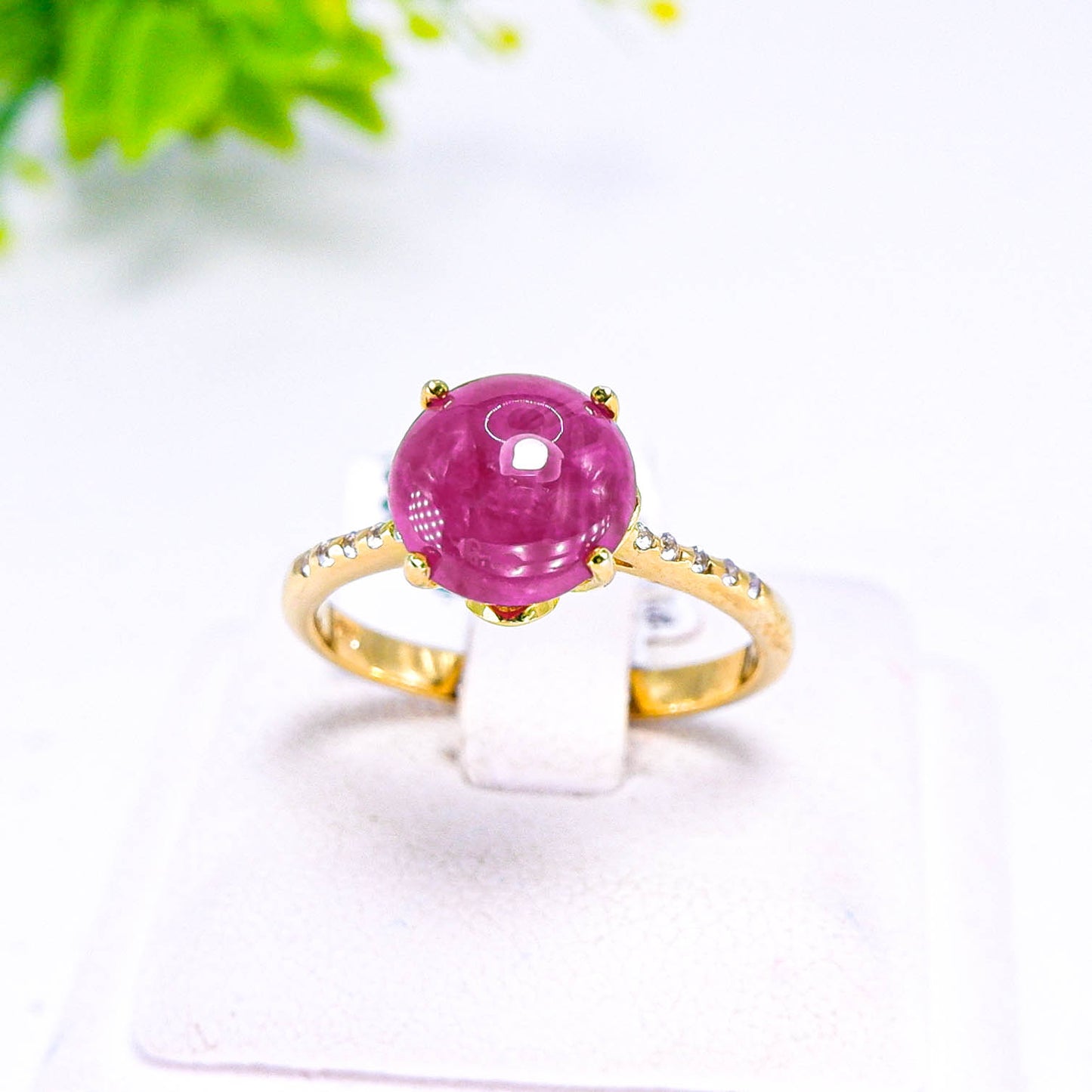แหวนเงินแท้ 925 ฝังพลอย ทับทิม (Ruby) + เซอร์คอน (Zircon)