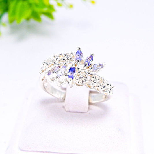 แหวนเงินแท้ 925 ฝังพลอย แทนซาไนท์ (Tanzanite)