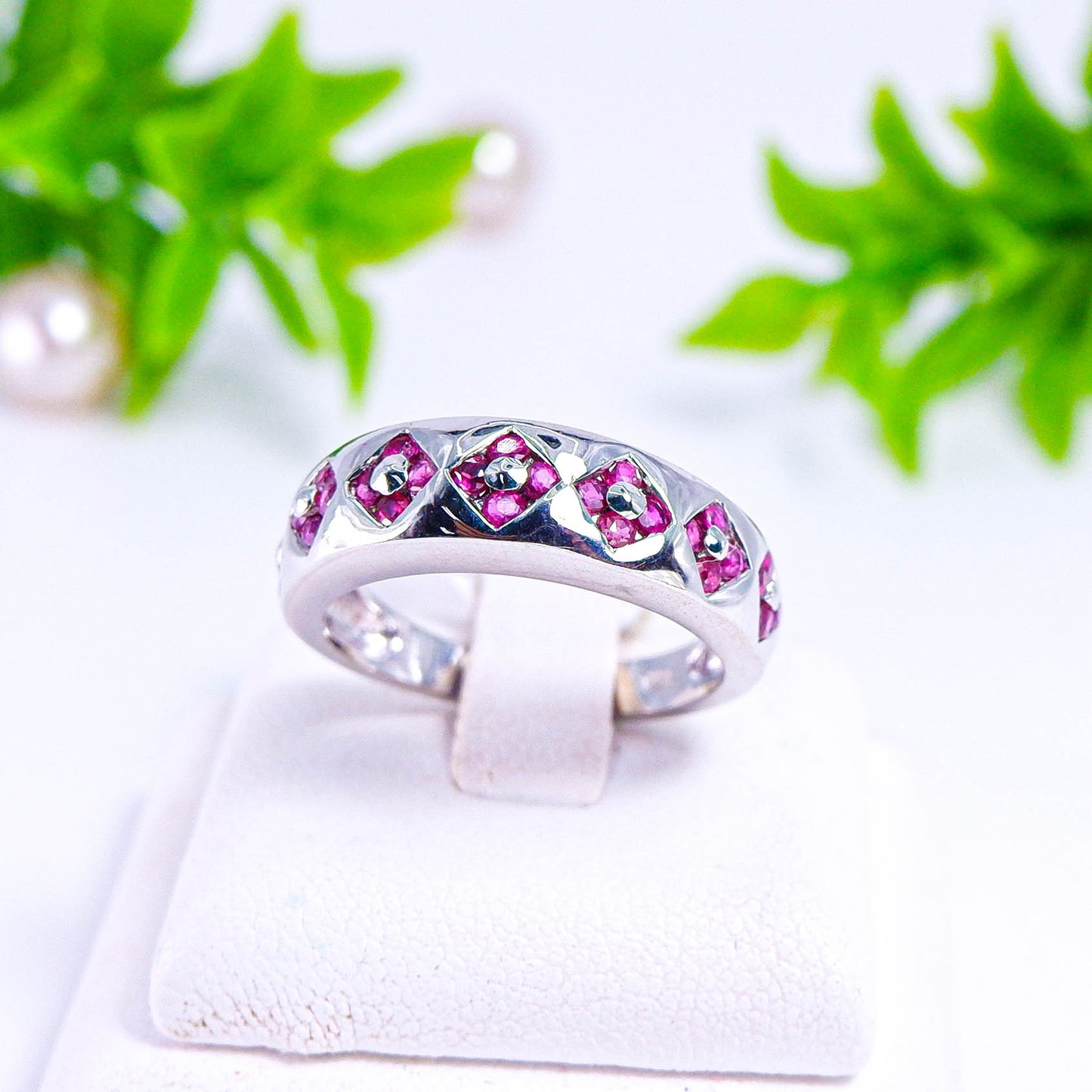 แหวนเงินแท้ 925 ฝังพลอย ทับทิมไทย (Siam Ruby)