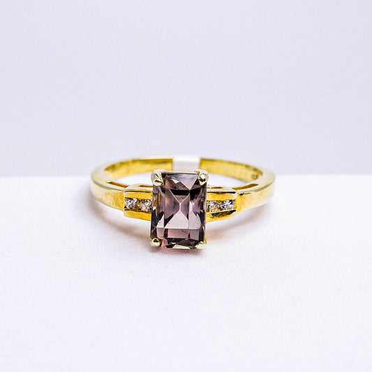 แหวนเงินแท้ 925 ฝังพลอย ทัวร์มาลีน (Tourmaline) + เซอร์คอน (Zircon)
