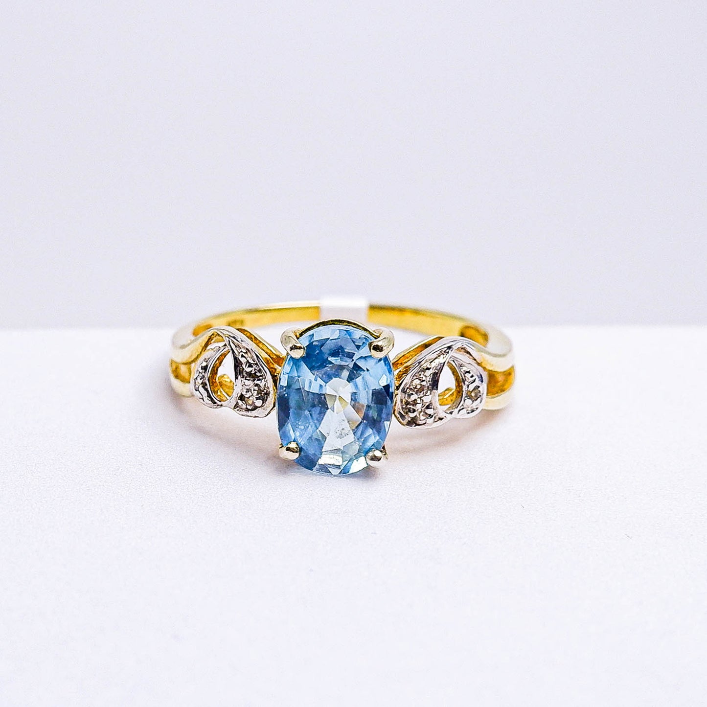 แหวนเงินแท้ 925 ฝังพลอย เพทายฟ้า (Blue Zircon) + เซอร์คอน (Zircon)