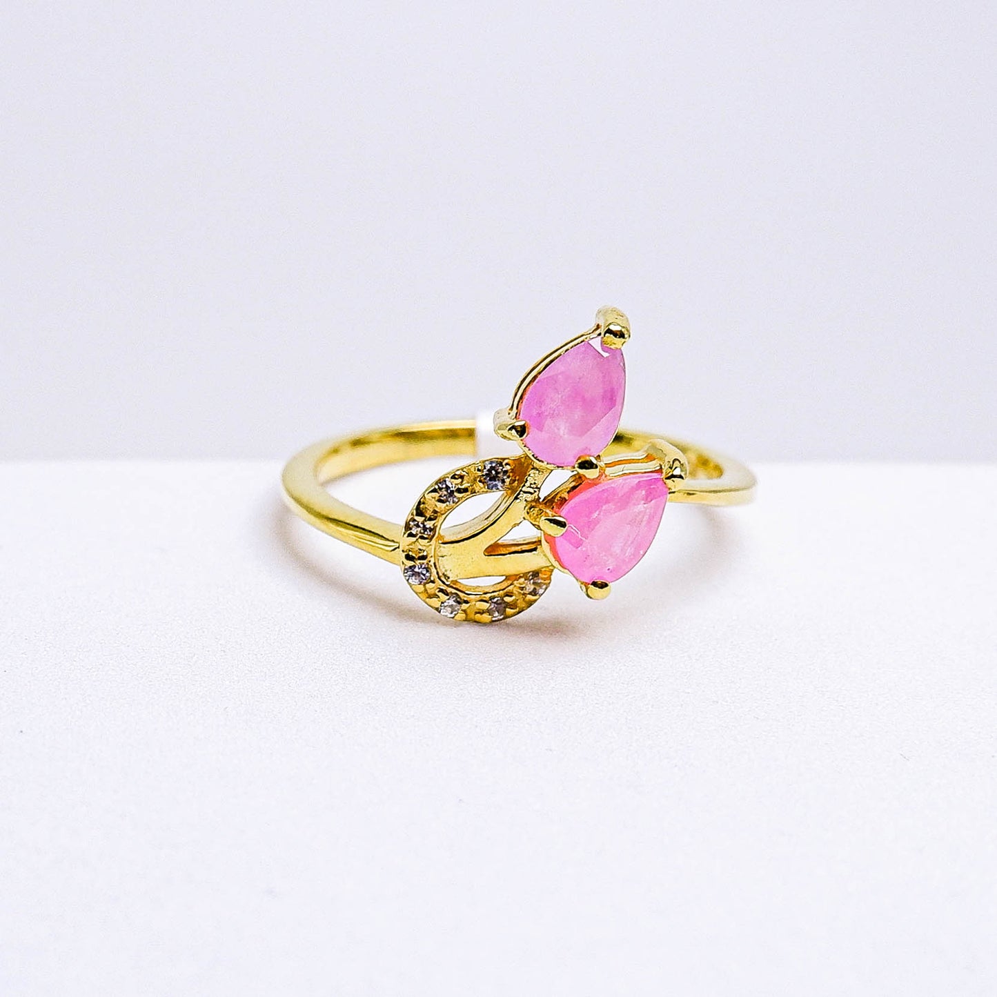 แหวนเงินแท้ 925 ฝังพลอย ทับทิมเวียดนาม (Vietnamese Ruby) + ไวท์โทพาส (whitetopaz)