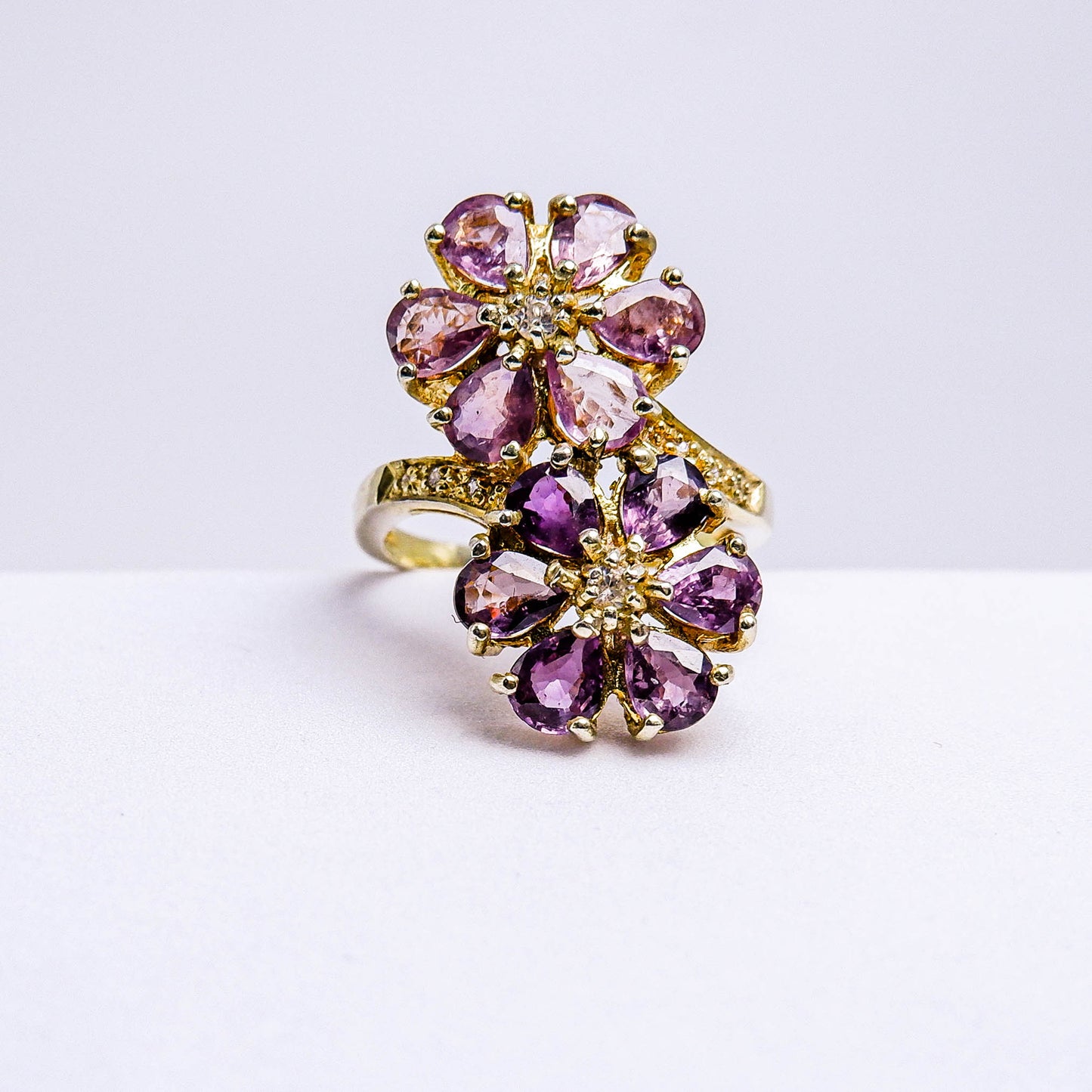 แหวนเงินแท้ 925 ฝังพลอย แซฟไฟร์ไทย (Thai Sapphire) + เซอร์คอน (Zircon)