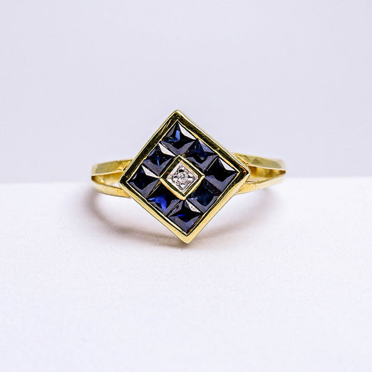 แหวนเงินแท้ 925 ฝังพลอย ไพลิน (Blue Sapphire) +  เซอร์คอน (Zircon)