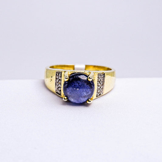 แหวนเงินแท้ 925 ฝังพลอย ไพลิน (Blue Sapphire) + เซอร์คอน (Zircon)
