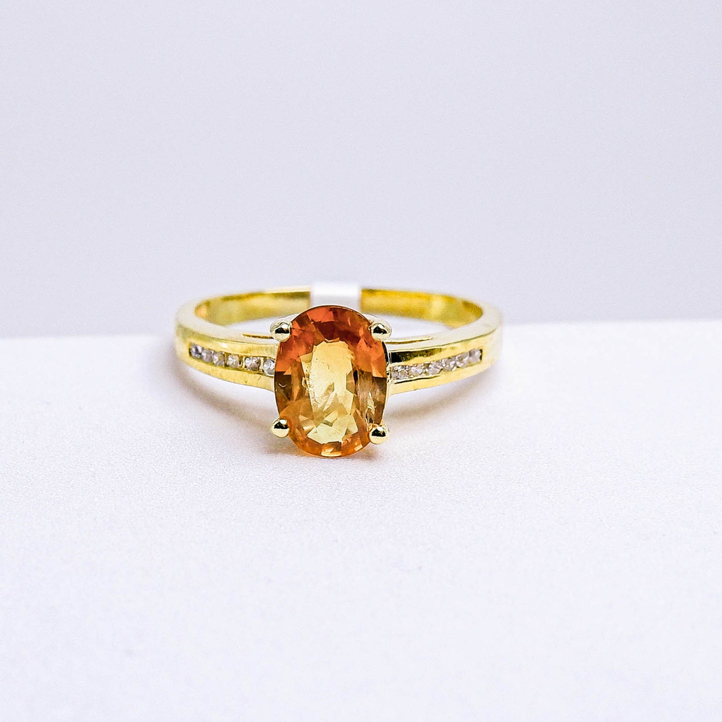 แหวนเงินแท้ 925 ฝังพลอย บุษราคัม (Yellow Sapphire) + เซอร์คอน (Zircon)