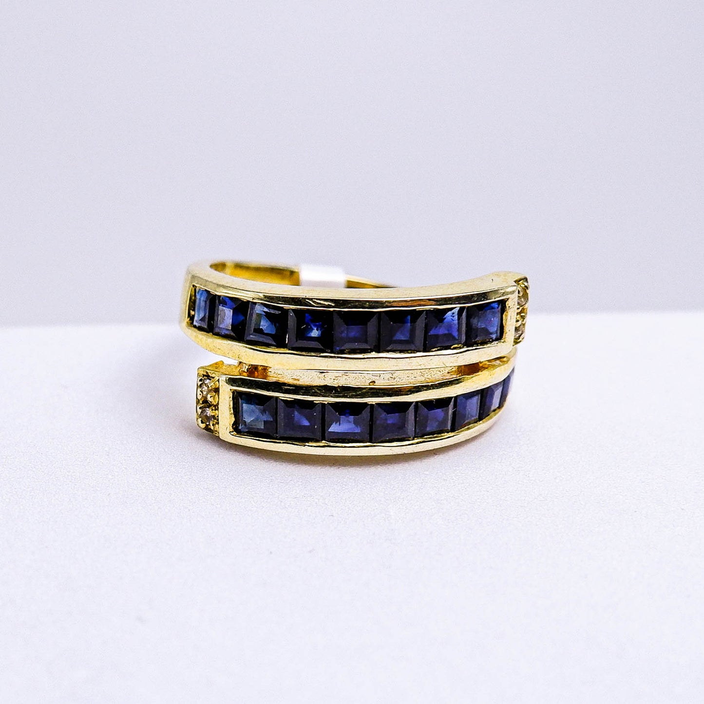 แหวนเงินแท้ 925 ฝังพลอย ไพลิน (Blue Sapphire) + ไวท์โทพาส (whitetopaz)